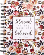Blessed is She Luke 1:45 Spiral Bound Hardcover Journal Notebook, 8 Inch