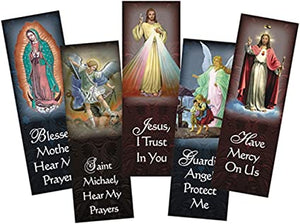 Assorted Catholic Devotional Prayer Bookmark, 6 Inch, Pack of 100