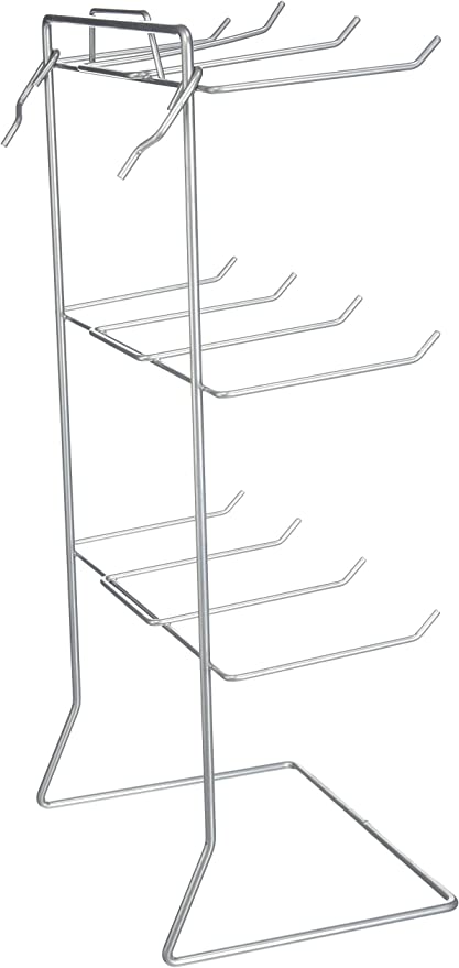 Countertop Peg Hook Display Rack in Silver 17.75 H x 10 W Inches