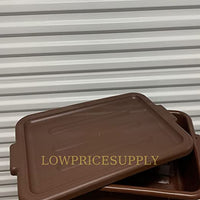 6 Pack - 20" x 15" x 7" Brown Restaurant Bar Plastic Stackable Bus Tub, Dish Bus Box