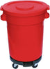 32 Gallon Red Trash Can with Lid and Dolly