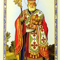 St Nicholas Holy Cards, Prayer Cards for Kids, 4 1/8 Inches, Pack of 20