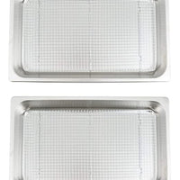Commercial Grade Full Size Pan and Cooling Rack/Pan Grate Set for Standing Heat Lamps