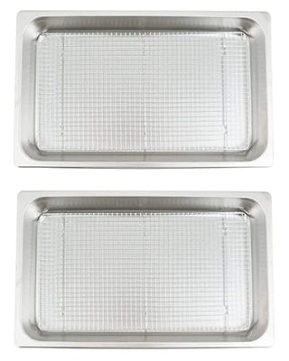 Commercial Grade Full Size Pan and Cooling Rack/Pan Grate Set for Standing Heat Lamps