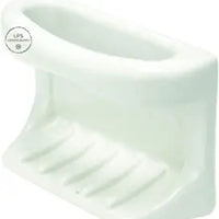 6 x 4 White Porcelain Soap Holder with Rag Bar Tile-in Mount