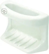 6 x 4 White Porcelain Soap Holder with Rag Bar Tile-in Mount