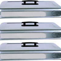 3 PACK - Full Size Solid Dome Stainless Steel Steam Table / Hotel Pan Cover Lid 8 Qt. 24 Gauge