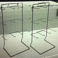 Counter Top Display Rack 12 Peg in Silver - 17.75 H x 10 W Inches