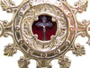 Religious Ornate Brass Monstrance Reliquary Box, 13 Inch