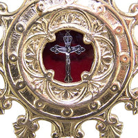 Religious Ornate Brass Monstrance Reliquary Box, 13 Inch