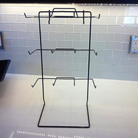 Counter Top Display Rack with 12 Hooks, Display Stand for Peg Board, 17.75" x 10" Inches (Black)