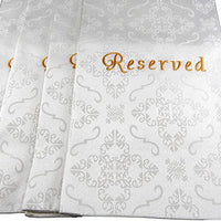 Embroidered Jacquard Reserve Pew Cloths Pack of 4 (White)