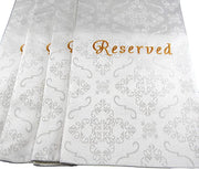 Embroidered Jacquard Reserve Pew Cloths Pack of 4 (White)