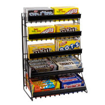 5 Tier Candy Rack Waterfall Merchandiser in Black Finish