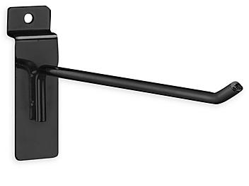 100 Pack - Peg Hook for Slatwall in Black 8 Inch