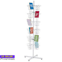 Retail (48) 5 3/8" Pocket Greeting Card Holder Spinner Display Rack (White)