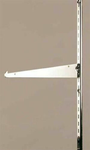 10 PACK 14" Metal Shelf Bracket for 1/2" Slotted Standard/Chrome