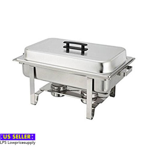 6 PACK Full Size 8 Qt. Stainless Chafing Dishes Folding Frames FAST SHIPPING!
