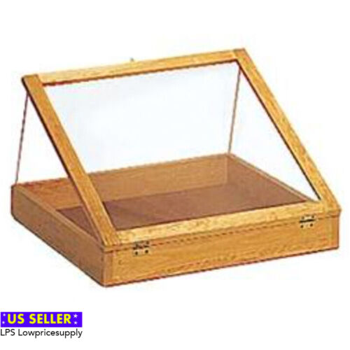24"W x 24"L x 3"D Natural Pine Portable 24inch Wood Countertop Display Cases