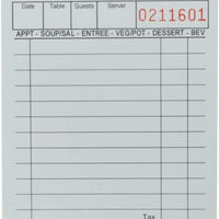 1 Part - (100-Books) Green and White Order Form Pads Guest Checks,10,000 Tickets