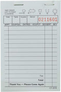 1 Part - (100-Books) Green and White Order Form Pads Guest Checks,10,000 Tickets