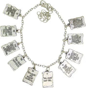 Silver Tone Ten Commandments Charm Bracelet, 7 1/2 Inch