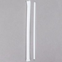 500 CASE 5 3/4" Slim White Wrapped School Milk Straw