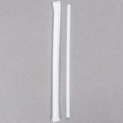 500 CASE 5 3/4" Slim White Wrapped School Milk Straw