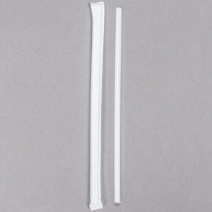 500 CASE 5 3/4" Slim White Wrapped School Milk Straw