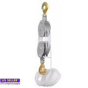 4000 LB 2 Ton Poly Rope Hoist Pulley Wheel Block & Tackle Puller Engine
